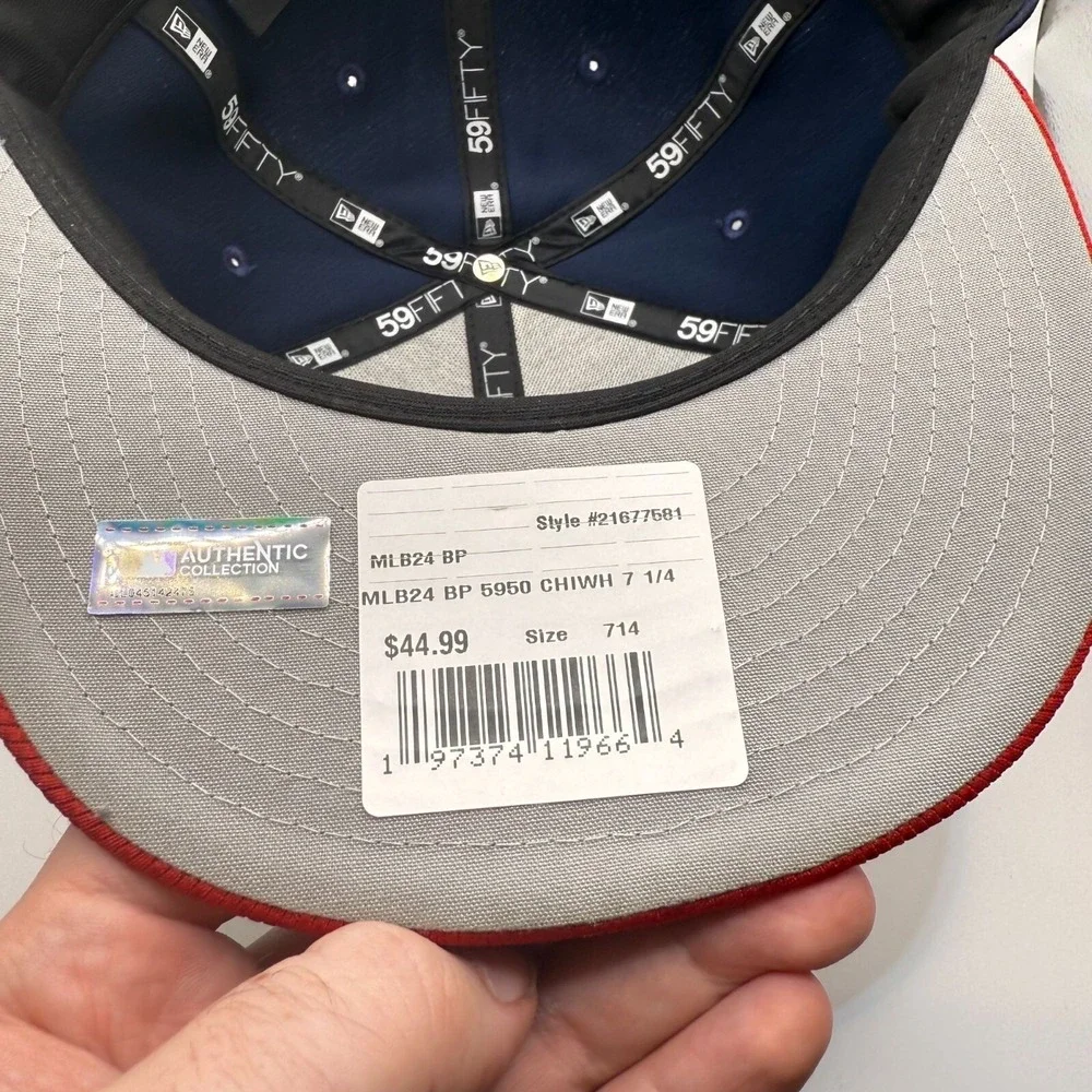 New Era 59FIFTY Chicago White Sox Navy/Red Batting Rare Practice‎ Hat Size 7 1/4